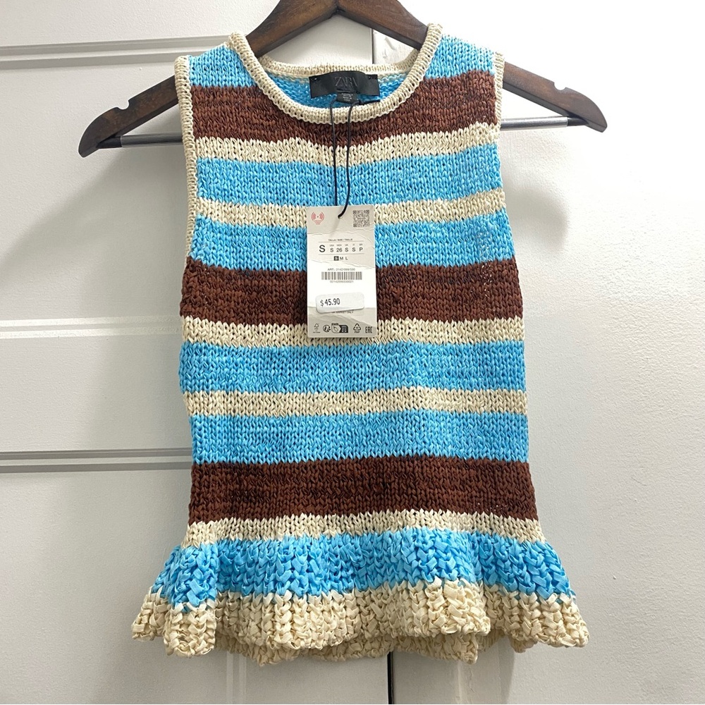 Zara Multicolor Striped Knit Tank Top